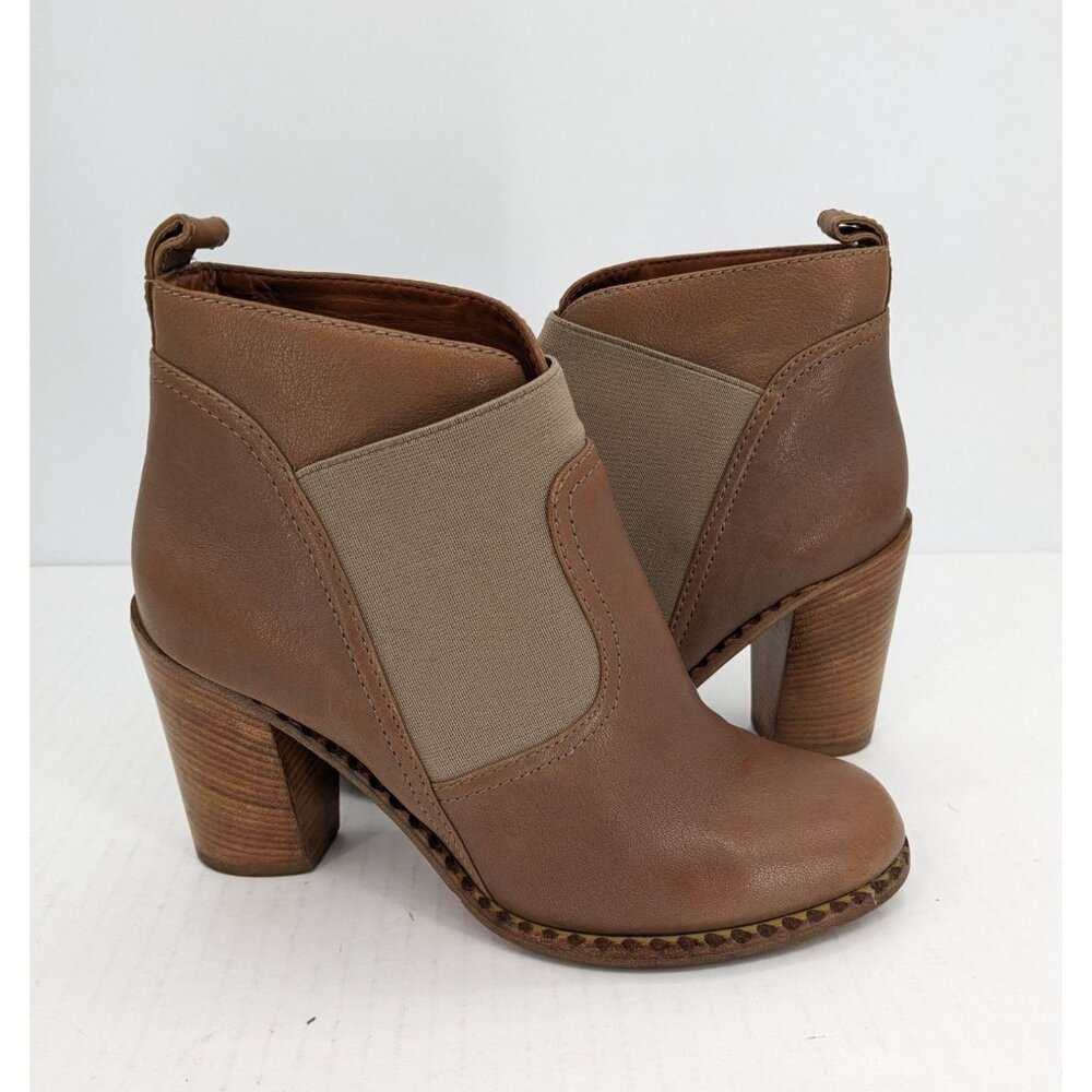 Marc by Marc Jacobs Leather Ankle Boots Block Heel Chelsea Boho Y2K Size EU 38.5